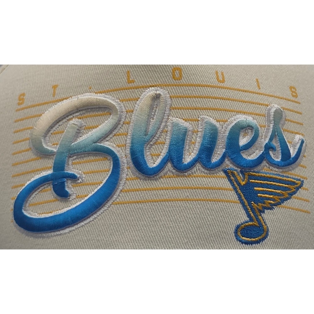 Melonwear St Louis Blues‎ Hat Blue Cream Snapback Cap NHL Hockey - Picture 2 of 9
